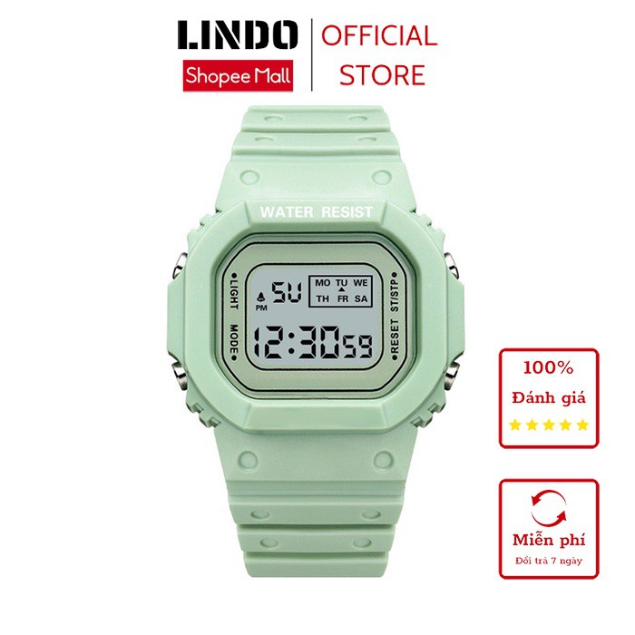 Đồng Hồ Điện Tử Nam Nữ D-ZINER K02 Thể Thao, Mặt Chữ Nhật Cá Tính Chính Hãng - LINDO - HÀNG MỚI VỀ