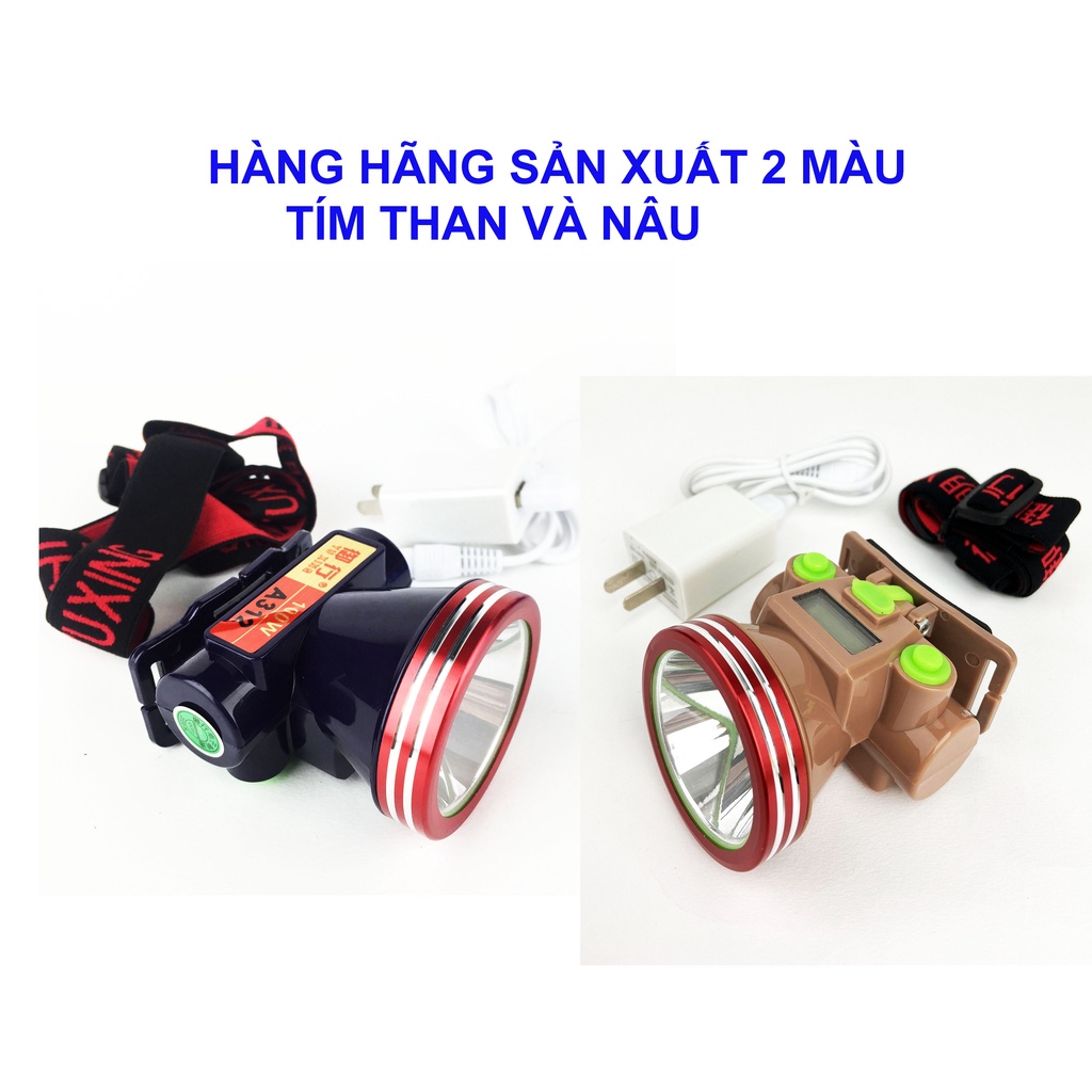 Đèn pin đội đầu YUXING A312 LED 100W siêu sáng chiếu xa chống nước ánh sáng Vàng và Trắng đèn đi rừng soi ếch