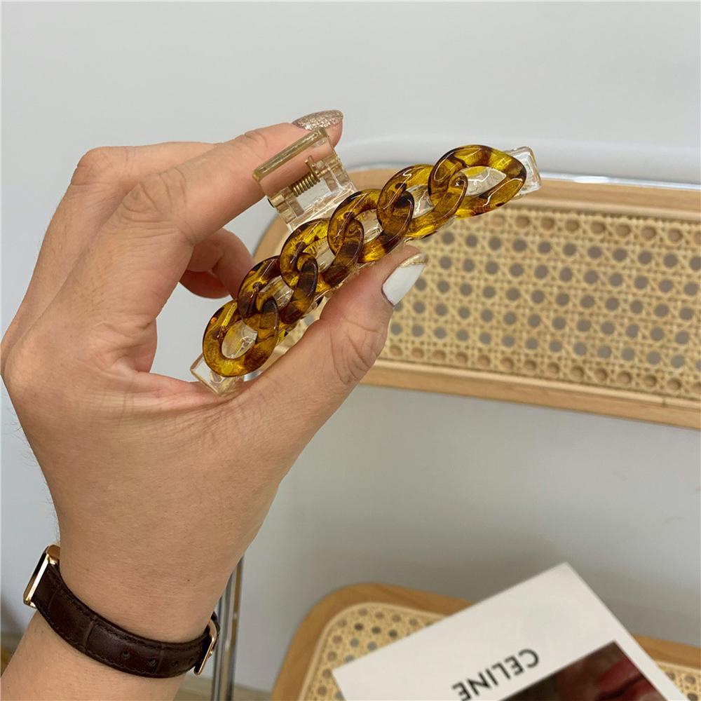 Kẹp Tóc Đuôi Ngựa Bằng Nhựa Họa Tiết Da Báo Màu Cầu Vồng Thời Trang Cho Nữ Giá Đỡ