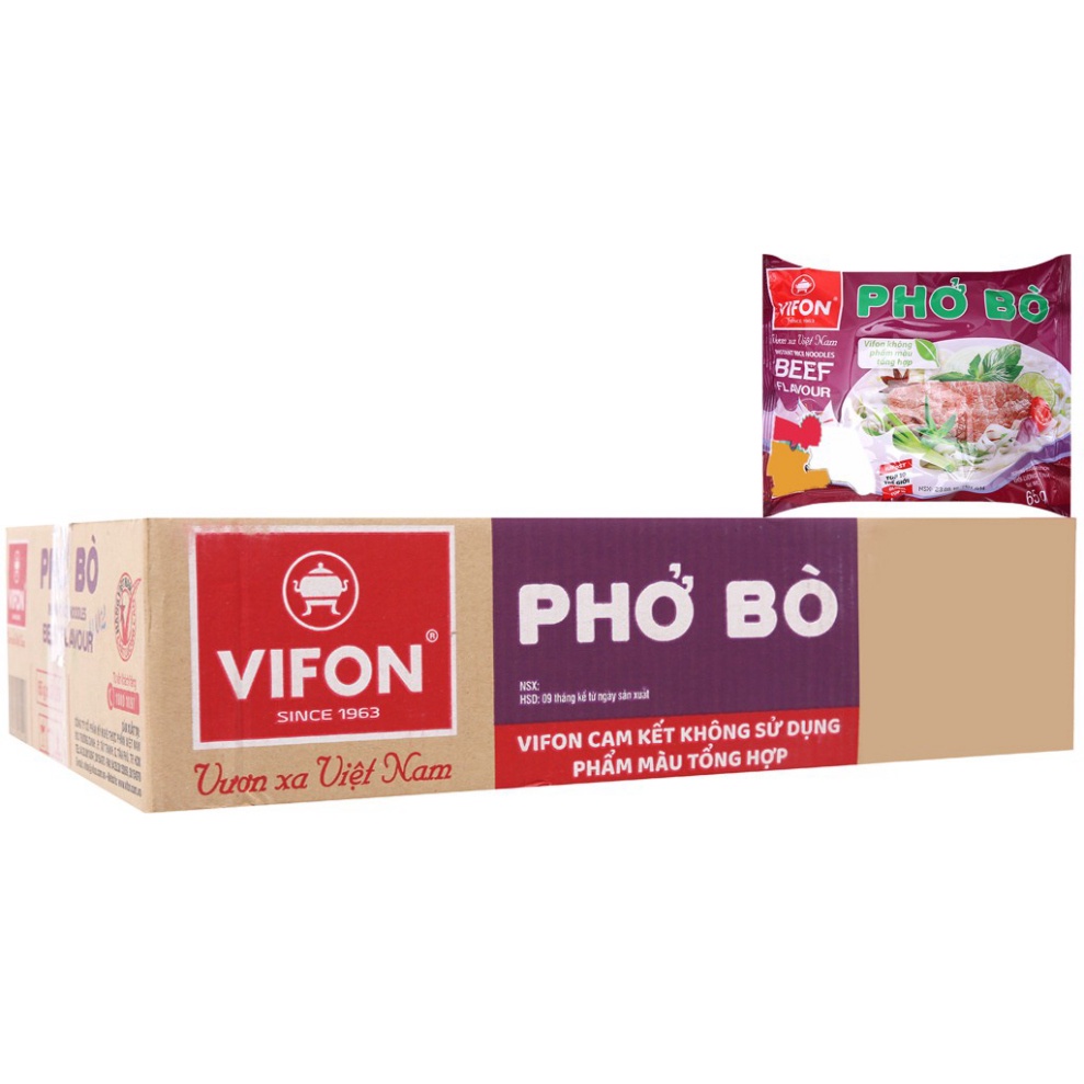 Thùng 30 gói phở Bò ăn liền Vifon 65g
