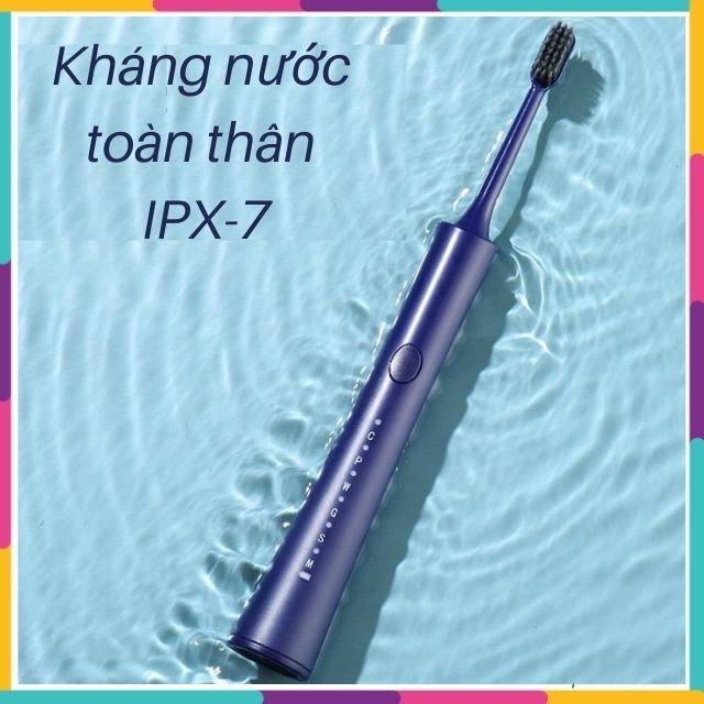 Bàn Chải Điện Đánh Răng Sonic Tự Động Cho Người Lớn Kèm 5 Đầu Chải 6 Chế Độ Đánh Răng Khoa Học HNH024