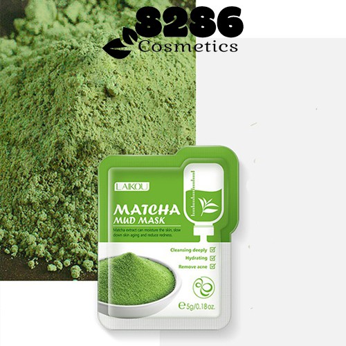 [Có sẵn] 1 gói Sample Mặt nạ bùn Matcha Laikou kiềm dầu sạch da cấp nước Matcha Mud Mask 5g (hàng nội địa Trung)