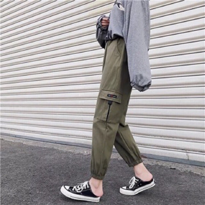 Quần Jogger Kaki Nữ Túi Hộp Ống Bo Hàn Quốc EVA QD 10023
