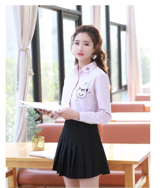 Sơ mi hoạ tiết mèo tb0577