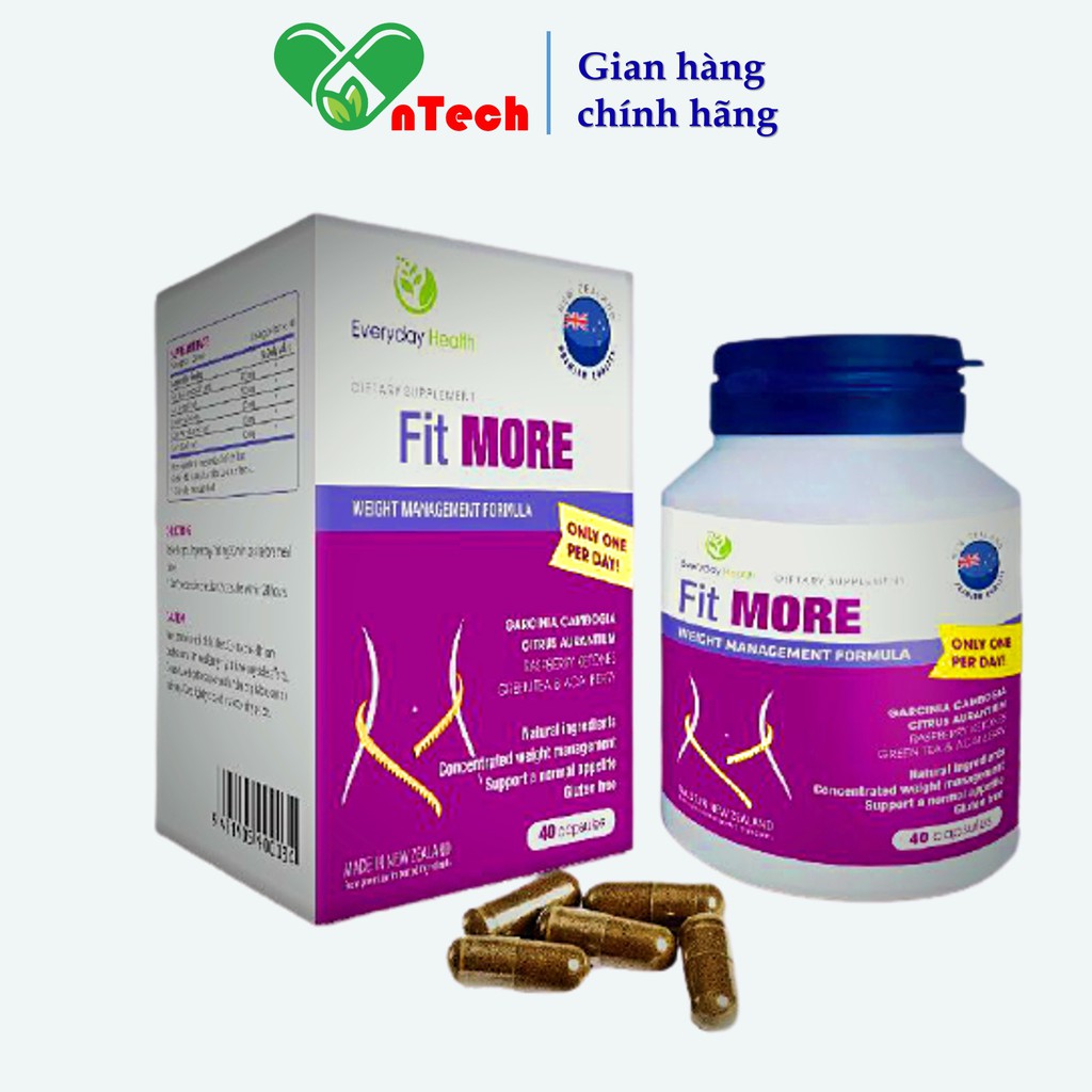 Giảm cân Everyday Health Fit MORE giảm cân nhanh an toàn không gây tác dụng phụ nhập khẩu New Zealand Combo 02 hộp