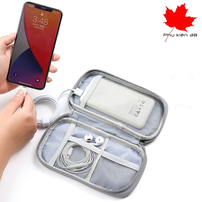 Túi đựng điện thoại - túi phụ kiện cáp sạc tai nghe sạc dự phòng