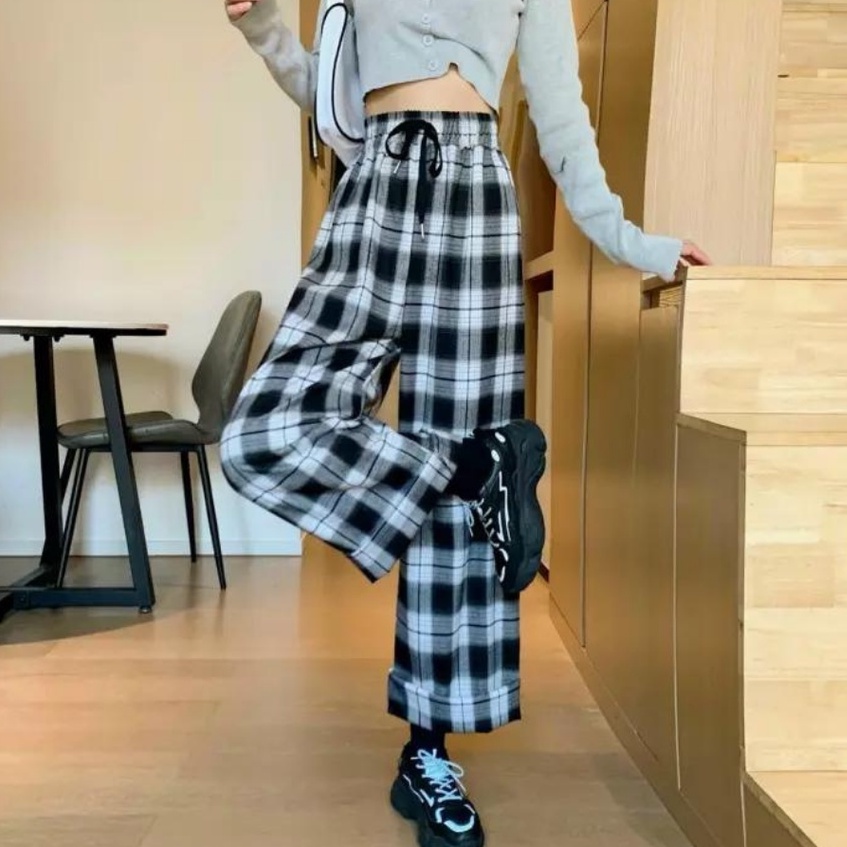 Quần Dài Kiểu Caro Ống Suông Kaki Nam Nữ Unisex - La mode