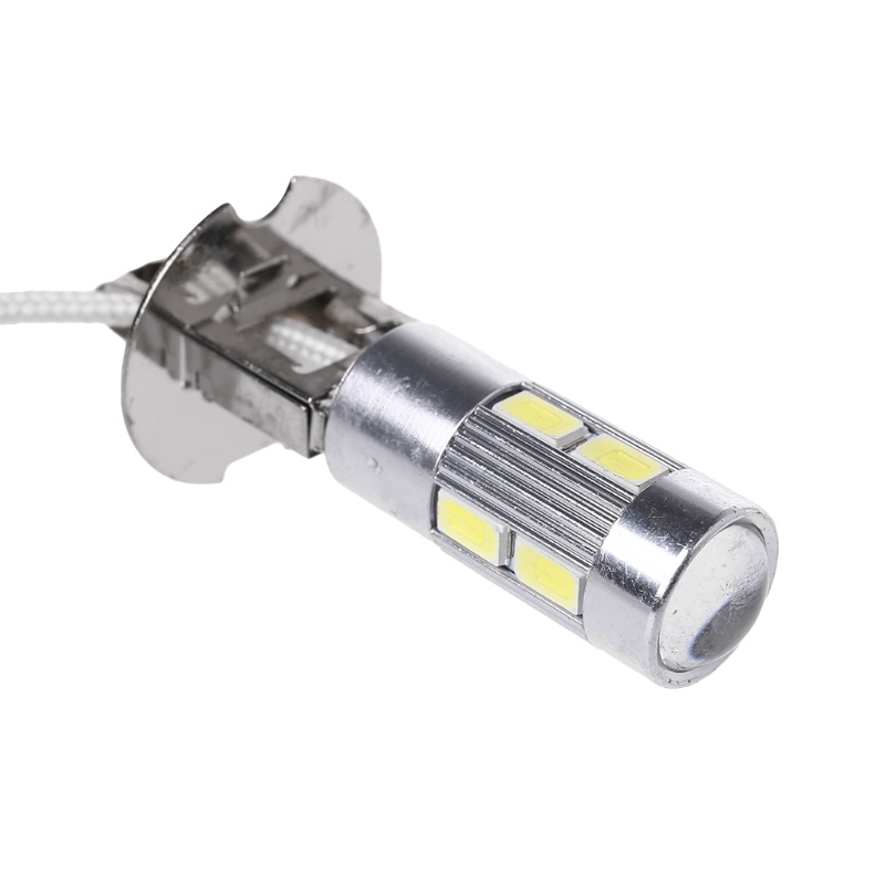 Bóng Đèn LED H3 10 Bóng 5630 SMD Ánh Sáng Trắng Chống Sương Mù Cho Đuôi Xe Hơi