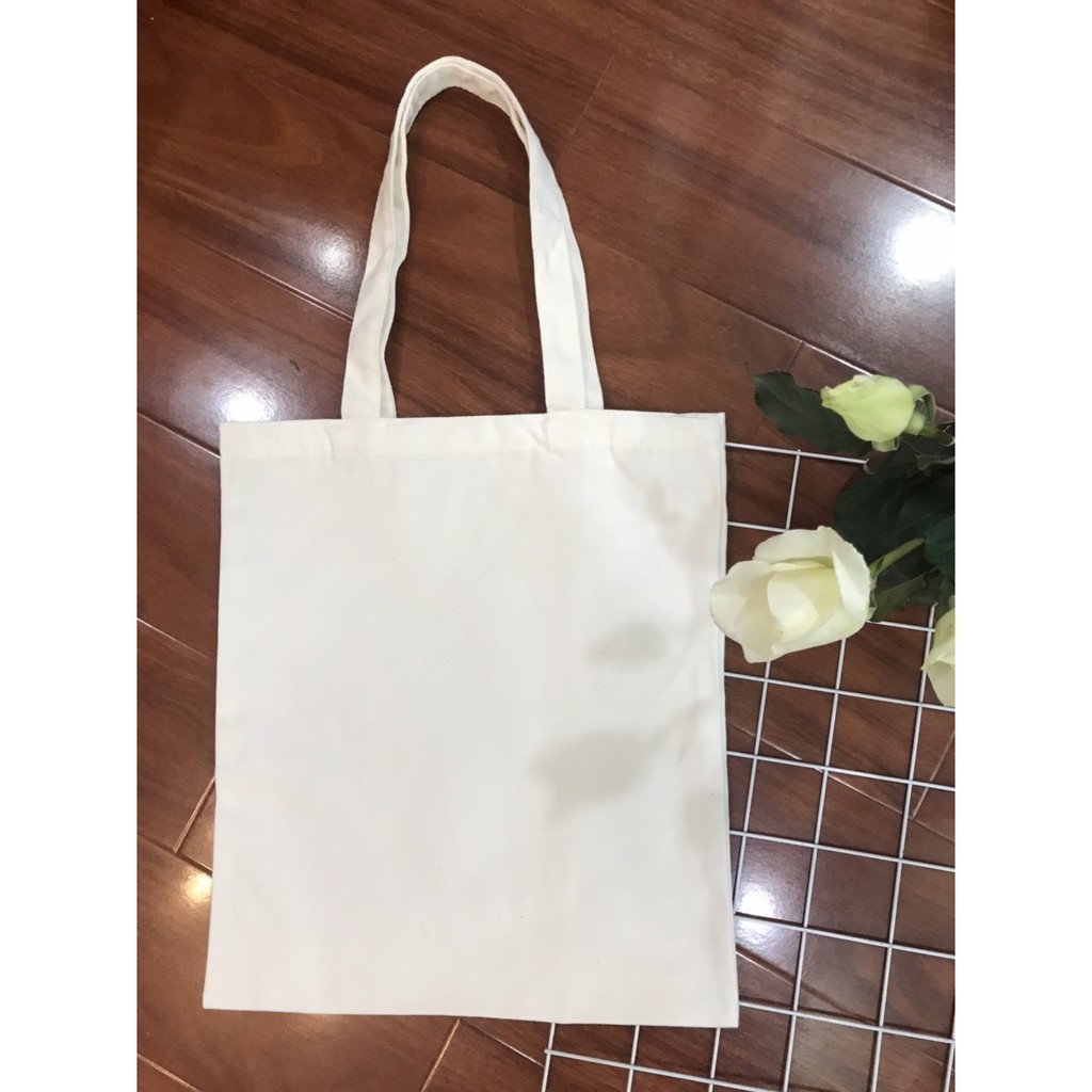 Túi tote màu trắng, túi vải canvas trắng trơn T04