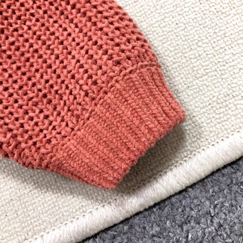 Áo len dài bé gái HM 1-14 tuổi  Quần áo trẻ em dệt kim cổ tròn xuất dư 0722