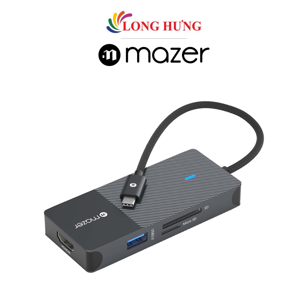 Cổng chuyển đổi Mazer Infinite.Multimedia Pro Hub 7-in-1 Type-C M-UC2MULTI7002 - Hàng chính hãng