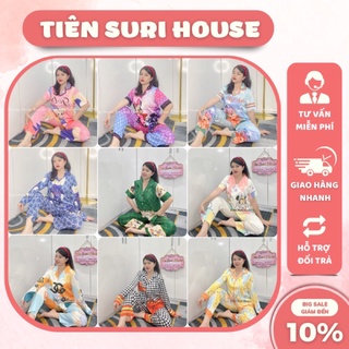 Đồ bộ pyjama tay ngắn lụa tằm xước thiết kế cao cấp 2ce- tiên suri house