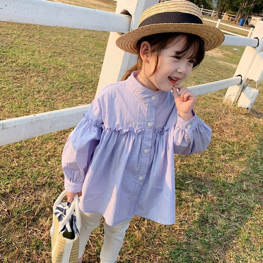 Áo Blouse Cô Gái Hàn Quốc Mới Cơ Bản Học Viện