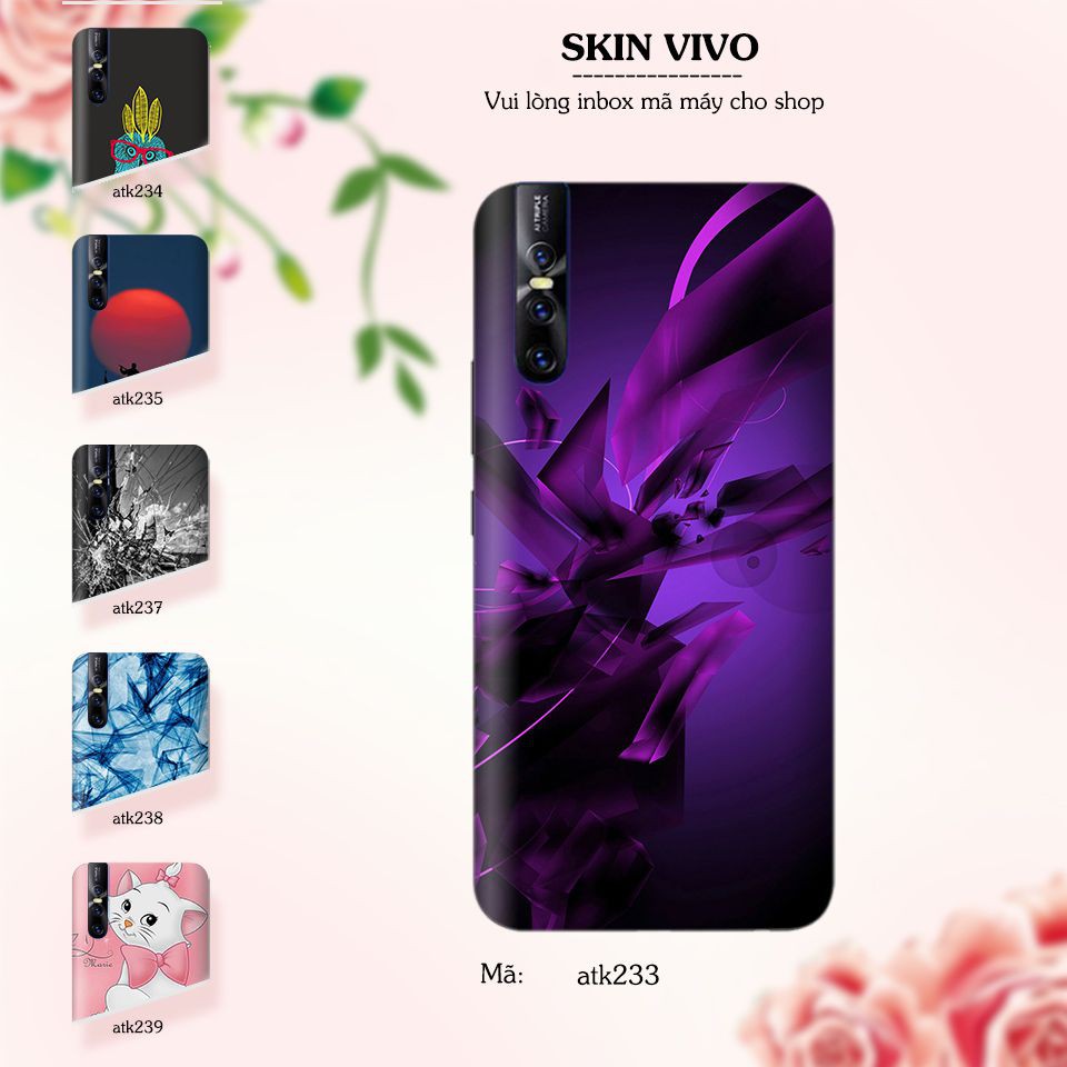 Miếng dán skin cho các dòng điện thoại Vivo V7 - V7 Plus - V11 - V15 in nhiều mẫu cực đẹp