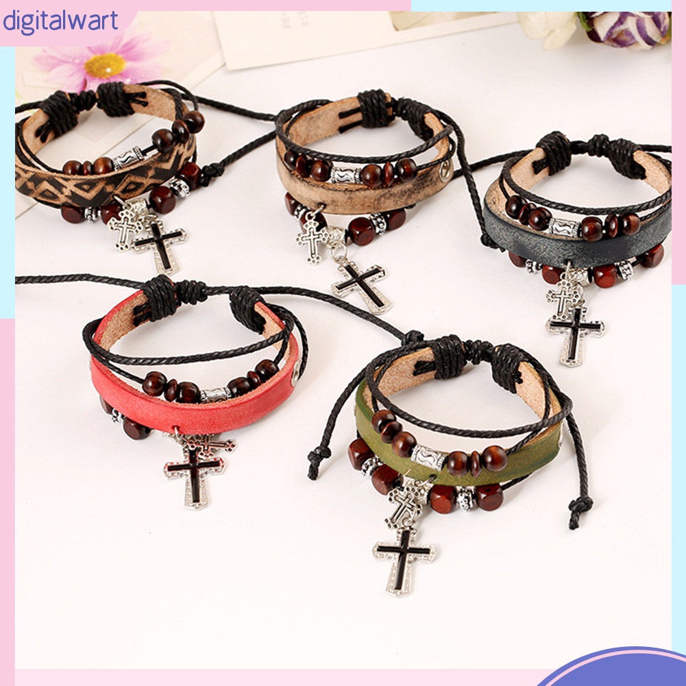 Vòng Đeo Tay Giả Da Nhiều Lớp Kiểu Dáng Vintage Thời Trang Cá Tính