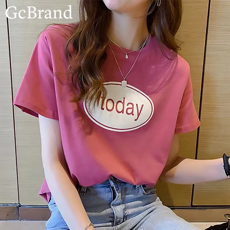 Áo phông nữ ngắn tay hợp thời trang mùa hè mới phiên bản hàn quốc tất cả các kết hợp phù hợp với sinh viên in chữ cái qu