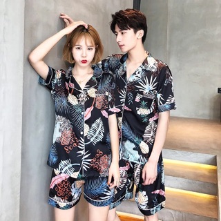 Bộ ngủ lụa hình lá cọ