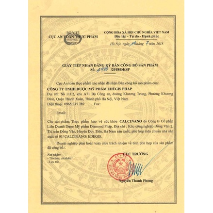 Viên uống canxi hữu cơ canxinano CALCINANO d3k2 mk7 canxi aquamin F lọ 30 viên