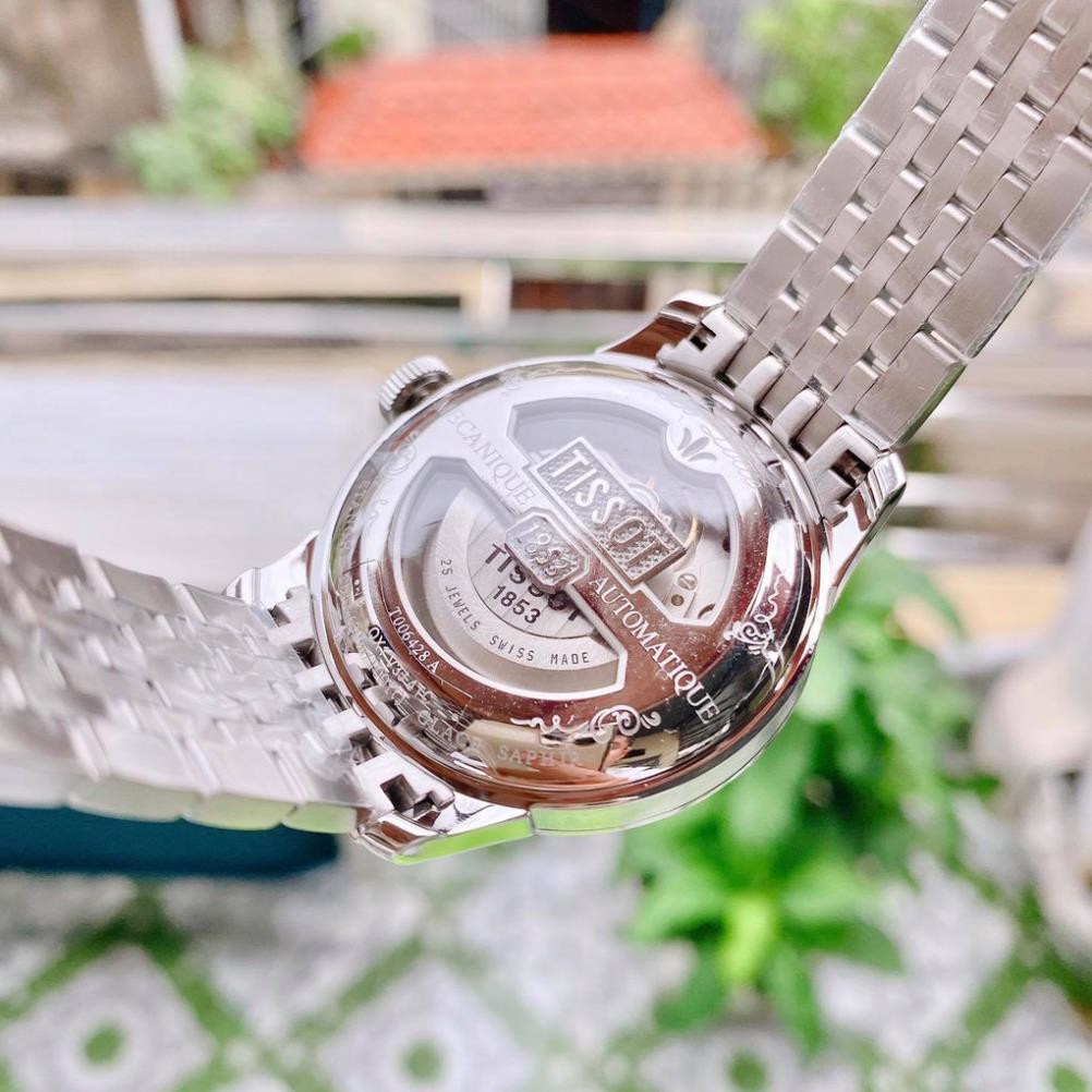 Đồng hồ Nam Tiissot 1853 Le Locle Automatic T006.428.11.038.01 Mặt trắng,Lịch ngày-Máy cơ-Dây kim loại-Size 39mm