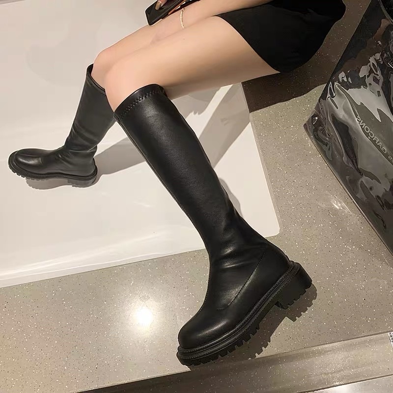 Giày bốt boots nữ cao cổ dành cho nữ, đế đinh, khoá kéo sau, thời trang, phong cách | BigBuy360 - bigbuy360.vn