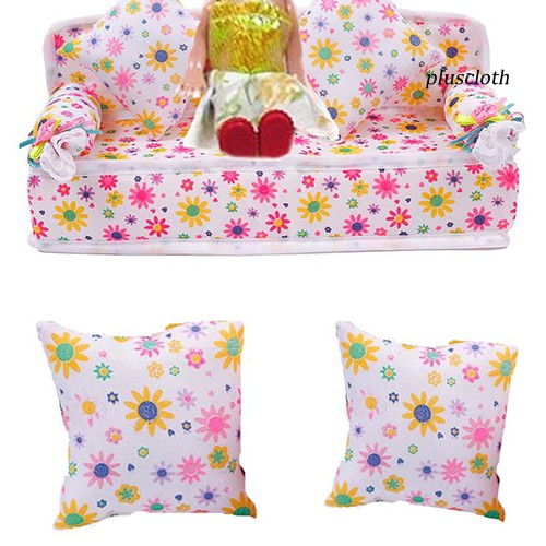 Ghế Sofa Và 2 Gối Mini Trang Trí Nhà Búp Bê