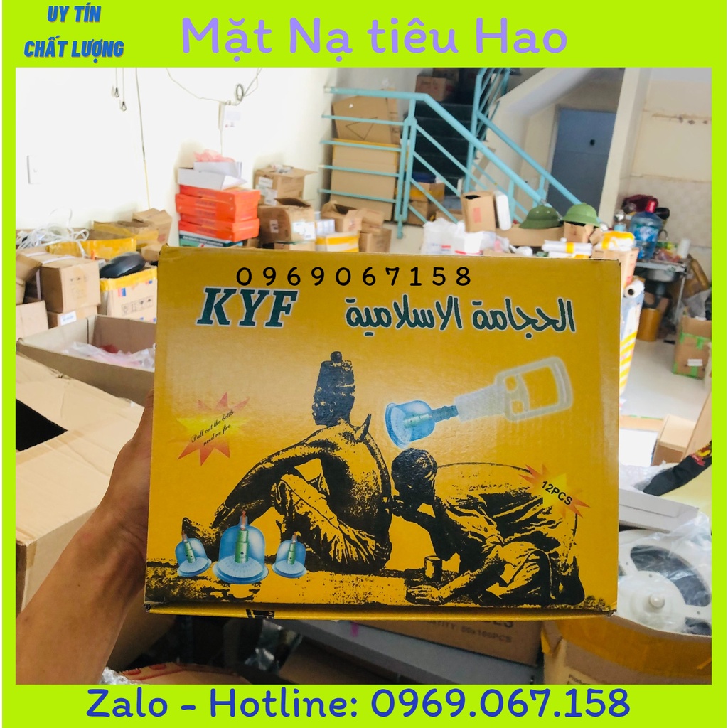 Bộ giác hơi hút chân không 12 món không dùng lửa an toàn, dụng cụ giác hơi tại nhà 12 ống ly cốc nhựa hút mụn, máu bầm
