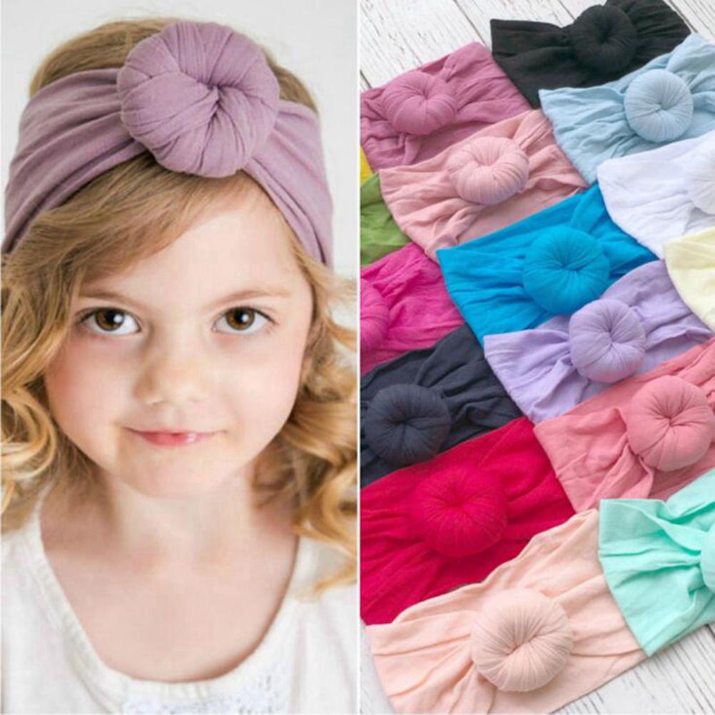 Khăn turban quấn đầu hình bánh donut cho bé gái
