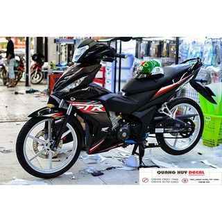 Tem trùm xe Winner đen đỏ GTR 150 V1, độ thiết kế team dán phủ decal xe máy giá rẻ đẹp