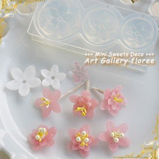 Khuôn silicone hình hoa peach 5 cánh nail gel art