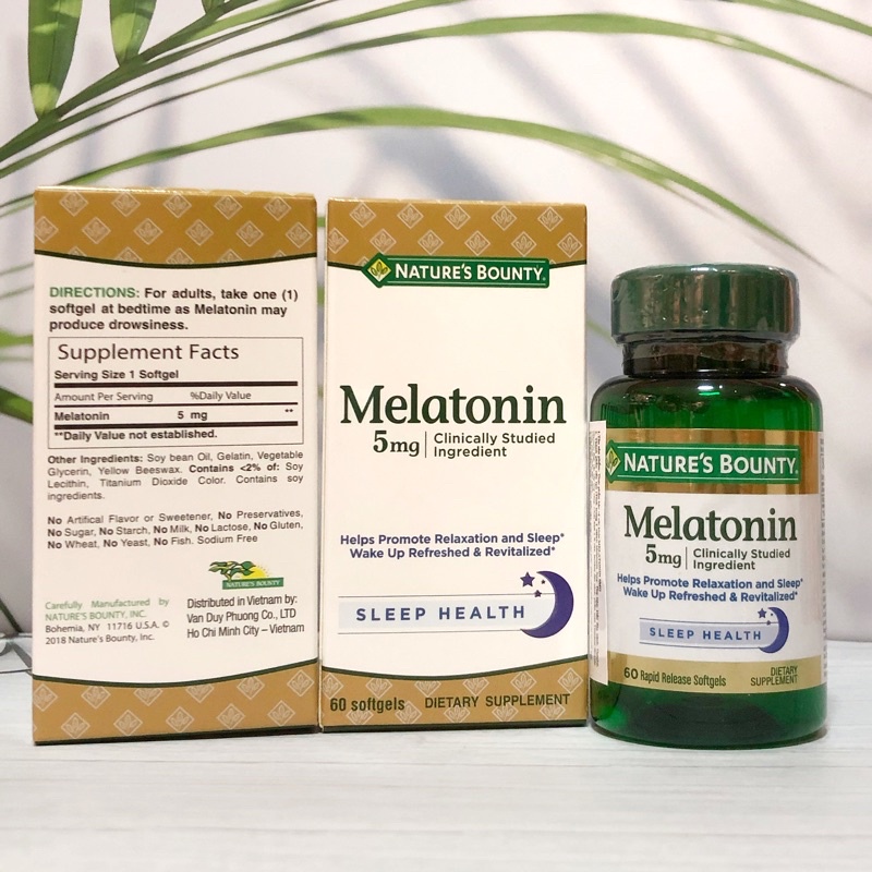 Quy cách sản phẩm Bounty Melatonin 60 viên