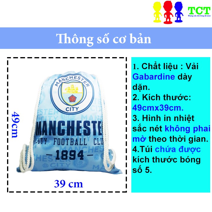 Balo túi rút loại TO DÀY câu lạc bộ bóng đá MU, Real, Barca...