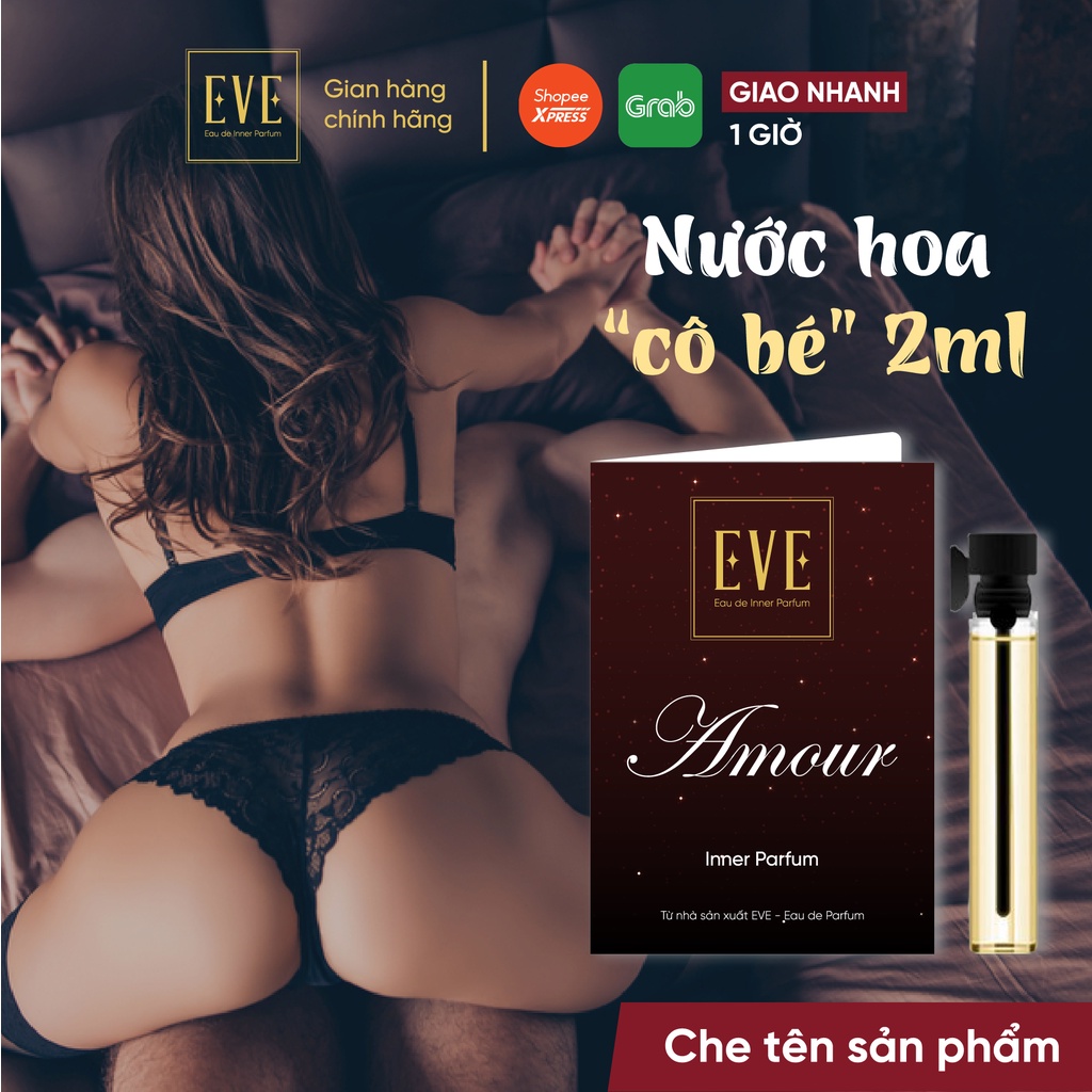 Nước Hoa Cô Bé Bím AMOUR 2ml Lưu Hương Thơm Lâu - Nước Hoa Vùng Kín Nữ Chính Hãng EVE Eau de Inner Parfum (Có che tên)
