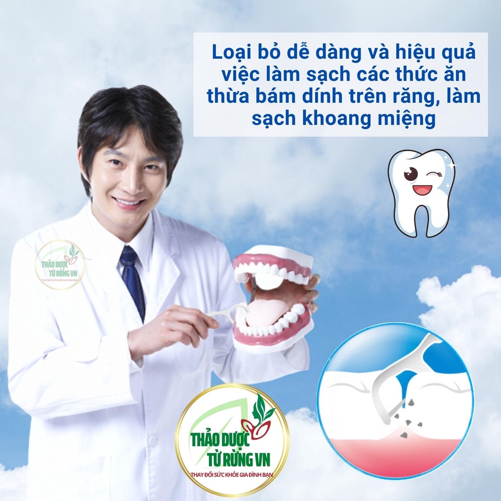 Tăm Chỉ Nha Khoa Nội Địa Trung - Tăm Nhựa Nha Khoa Cao Cấp Sạch Răng Sợ Chỉ Bền Hộp 50 Cái Thảo Dược Từ Rừng VN