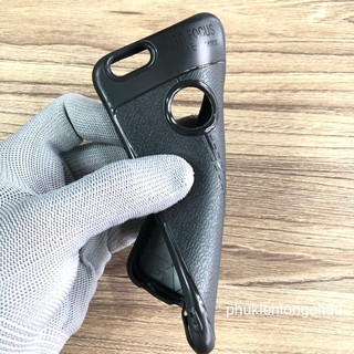 Ốp Lưng iPhone 6/6s Dẻo Giả Da Đen Đẹp