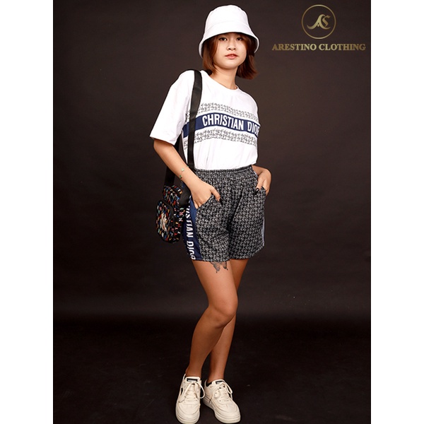 Bộ Set Thun nữ ngắn tay Trắng - Xanh AS-WMSE01