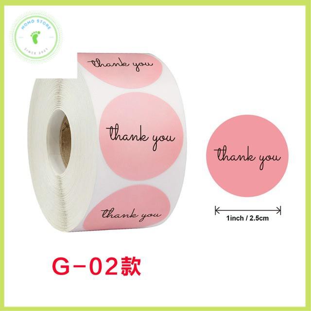 G01Tem nhãn tự dán, sticker mèo ú cuộn tròn 500 nhãn - Tem cảm ơn in hình hoạt hình dễ thương
