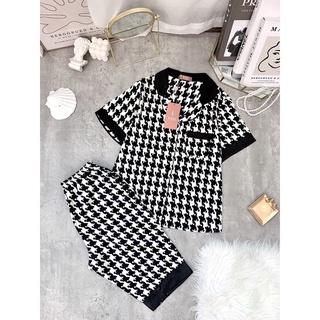 bộ lụa ngắn tay hãng sam choco áo ngắn tay quần lửng bộ mặc nhà đẹp bộ pijama cao cấp