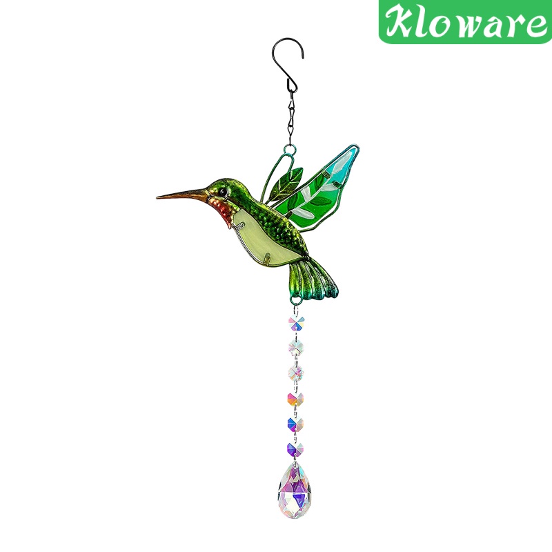 Suncatcher thiết kế hình chim đính quả cầu thủy tinh pha lê trong suốt trang trí cửa sổ làm quà tặng trang trí