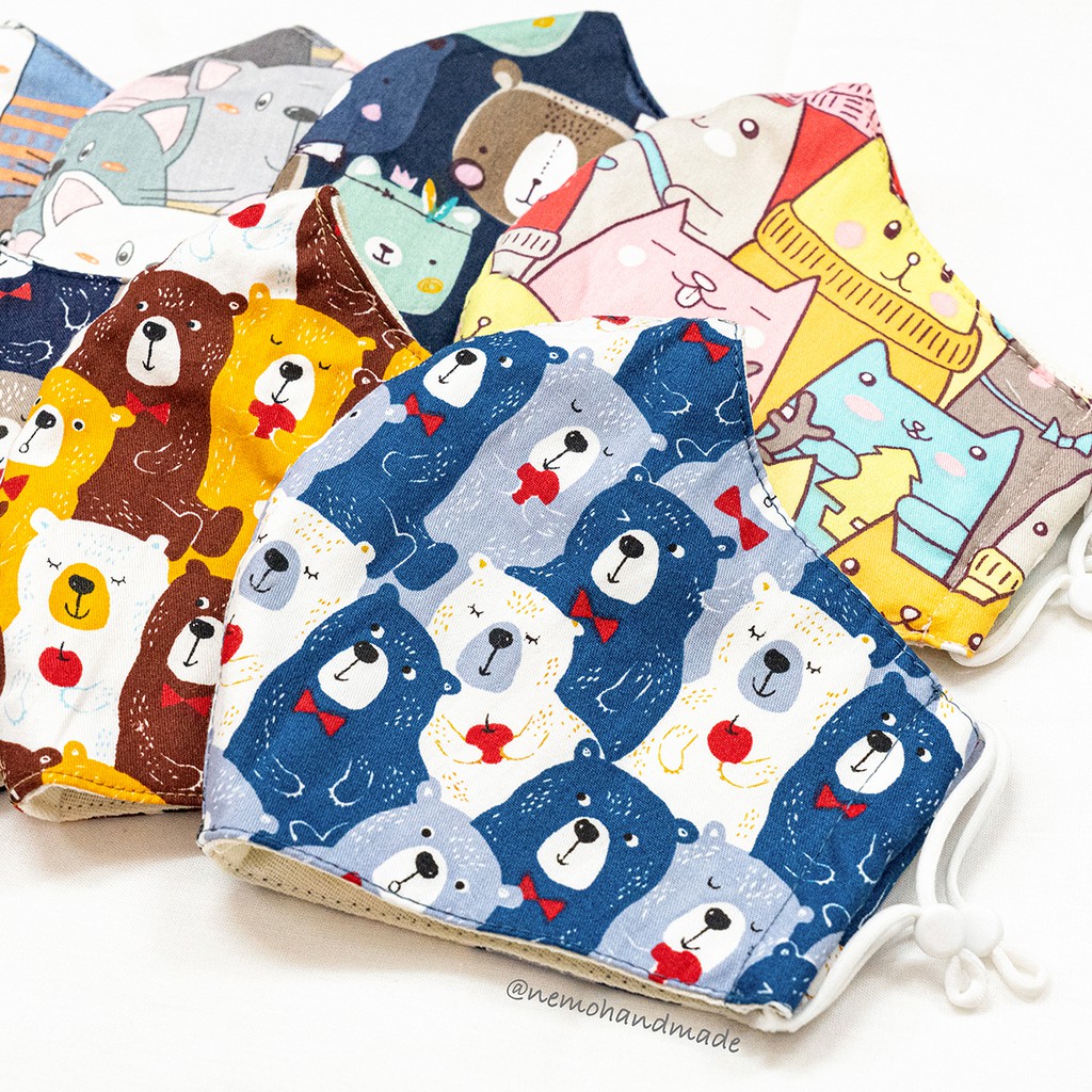 Khẩu Trang Vải Họa Tiết Nemo Handmade, phom to phù hợp gương mặt tròn, có nút điều chỉnh dây tiện lợi - Mã KTHT7L | BigBuy360 - bigbuy360.vn