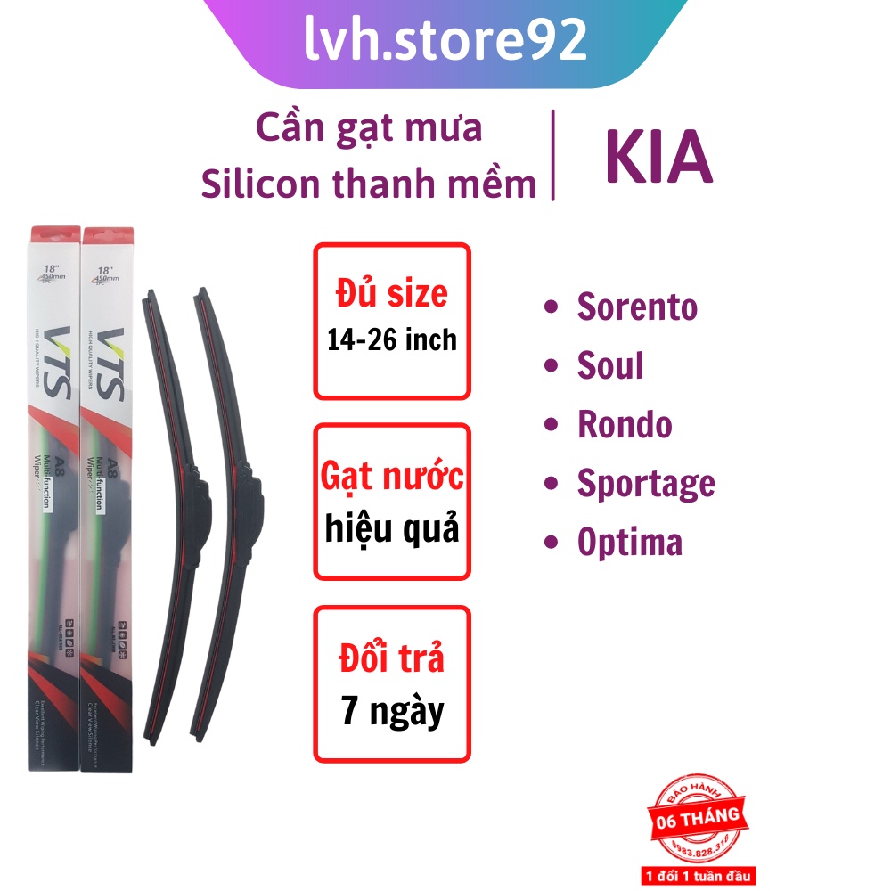 Cần gạt mưa Silicon thanh mềm dành cho xe Kia: Sorento, Soul, Rondo, Sportage, Optima - lvh.store92