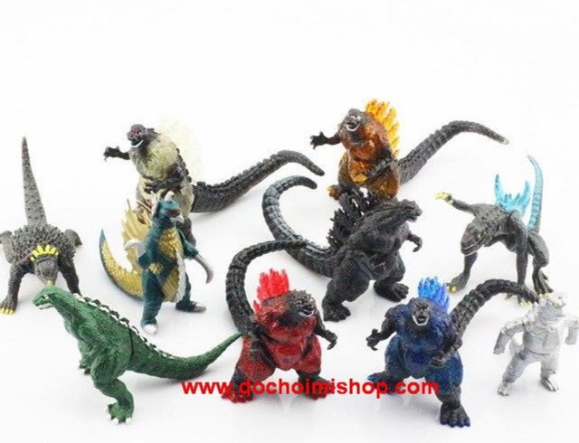 Set Nhiều Mô Hình Quái Vật Godzilla - Rồng 3 Đầu Ghirodah - Kong ( Size 5-8cm tuỳ mẫu)