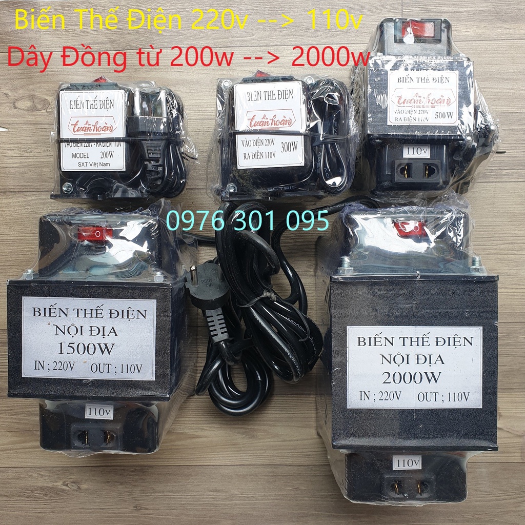 BIẾN ÁP (Biến Thế) CHUYỂN ĐIỆN 220V -&gt; 110v [1000w - 1500w - 2000w]