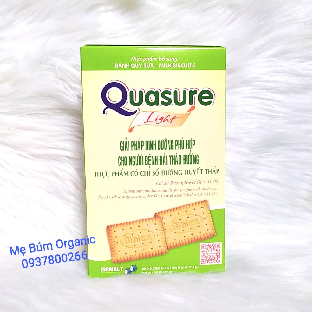 [Combo 05 Hộp] Bánh Quy Sữa Cho Người Tiểu Đường Quasure Light Hộp 140g ( Hộp 8 gói - Mỗi gói 02 bánh)