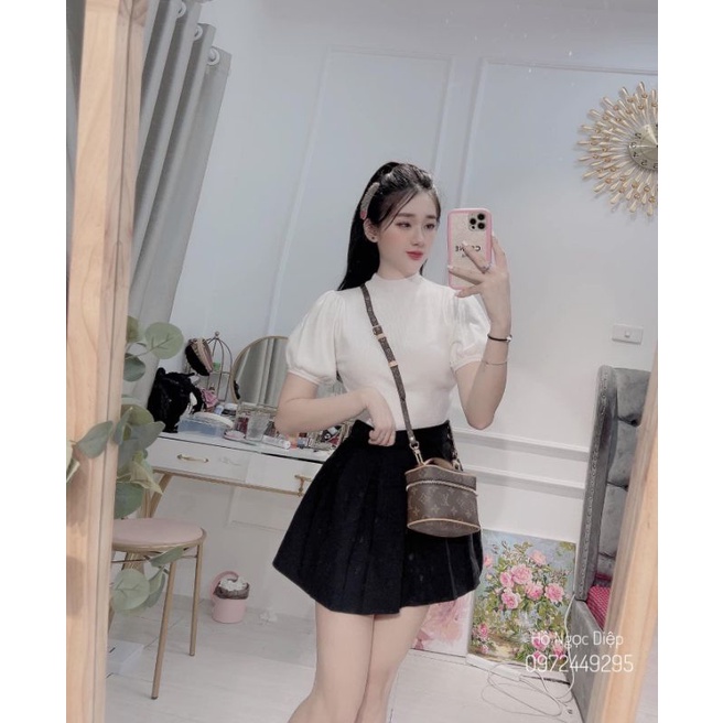 Áo Len Tay Bồng Ngắn Tiểu Thư