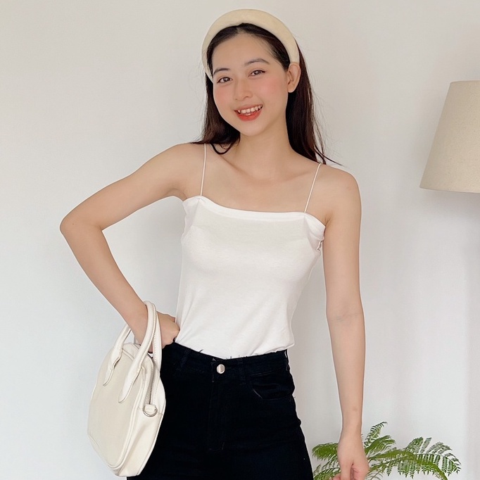 Áo hai dây sợi bún, áo thun cotton có dây co giãn thoải mái AE1