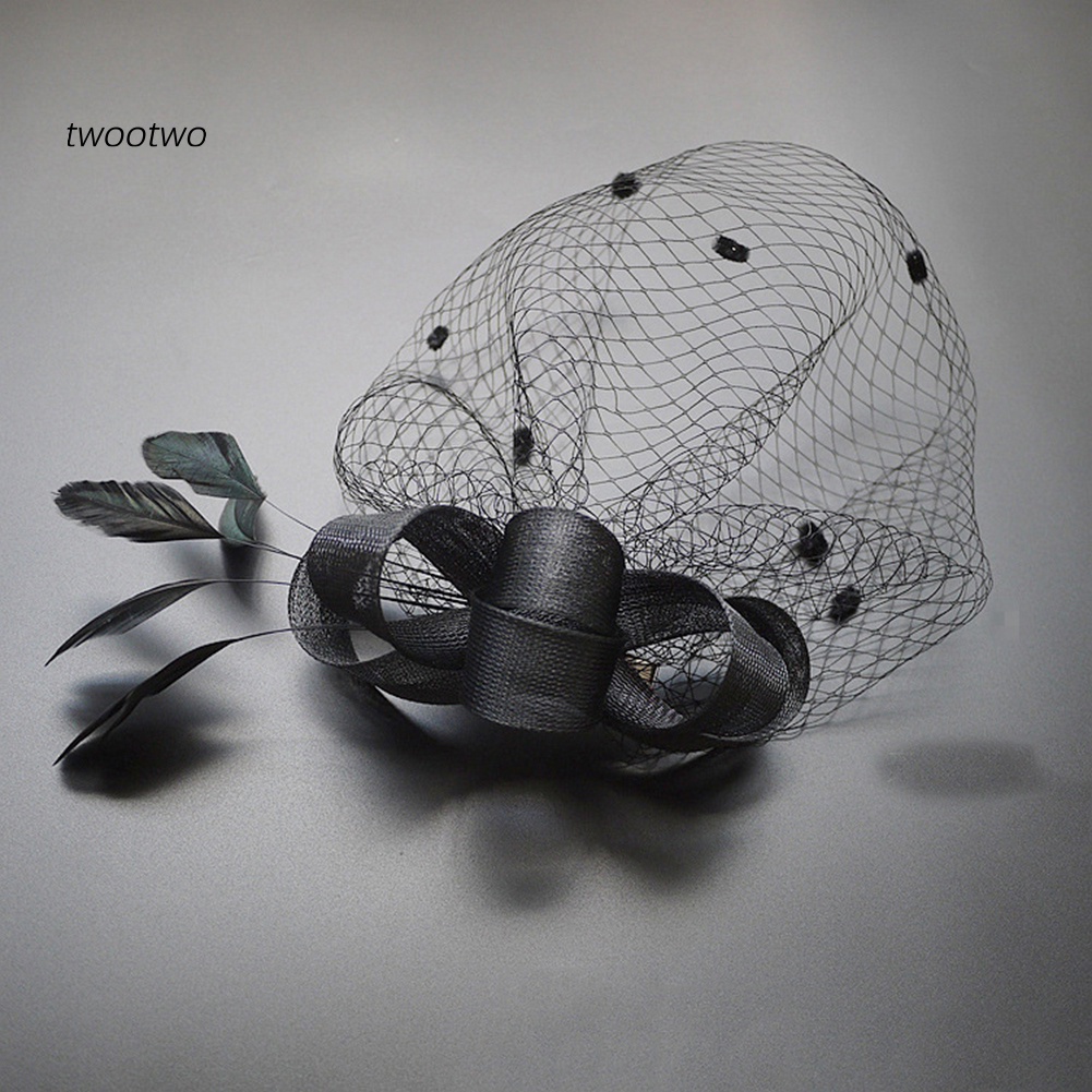 Kẹp Tóc Hình Nón Phối Lưới Và Nơ Phong Cách Retro