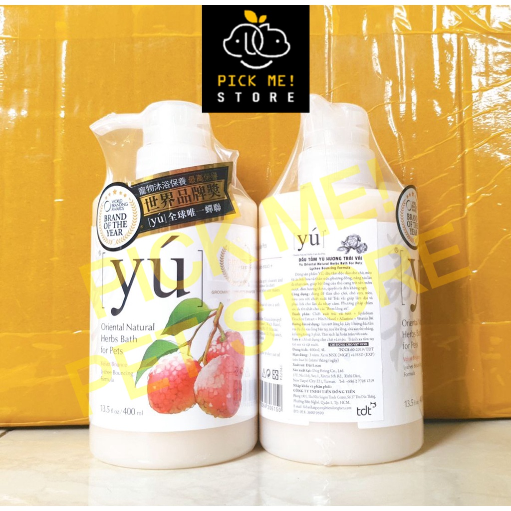 [400ml] Sữa Tắm YU, YÚ Cho Chó Mèo - Hương Nước Hoa Cao Cấp, Thơm Lâu, Ngát Hương Hoa