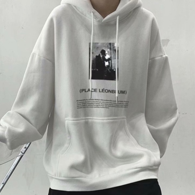 Áo hoodie tay dài dáng rộng thời trang năng động cho nam