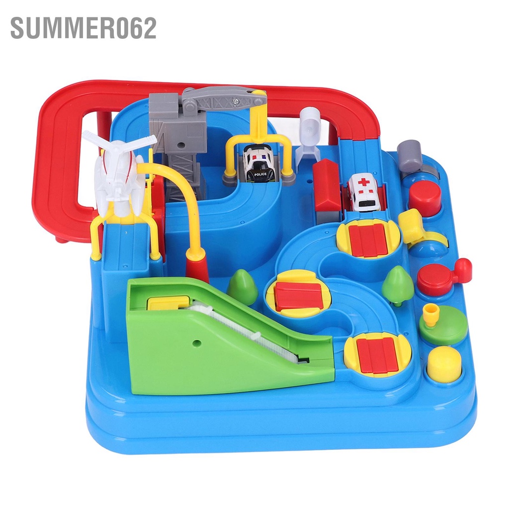 Summer062 Đường đua Xe phiêu lưu Bộ đồ chơi lắp ráp tự làm ABS cho trẻ mẫu giáo Đồ trong nhà Mẫu 3+