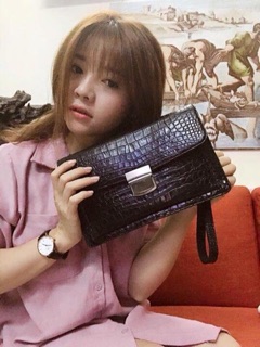 Clutch Nam Da Cá Sấu size 26-17-6